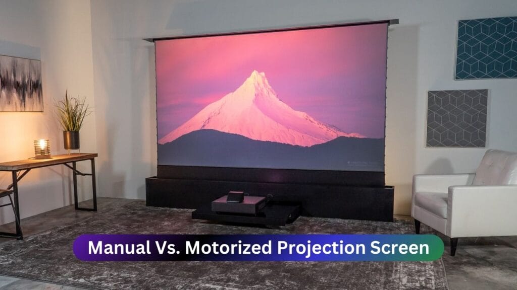 Ares Motorized UST Projector Cabinet with 120" Motorized UST ALR Screen