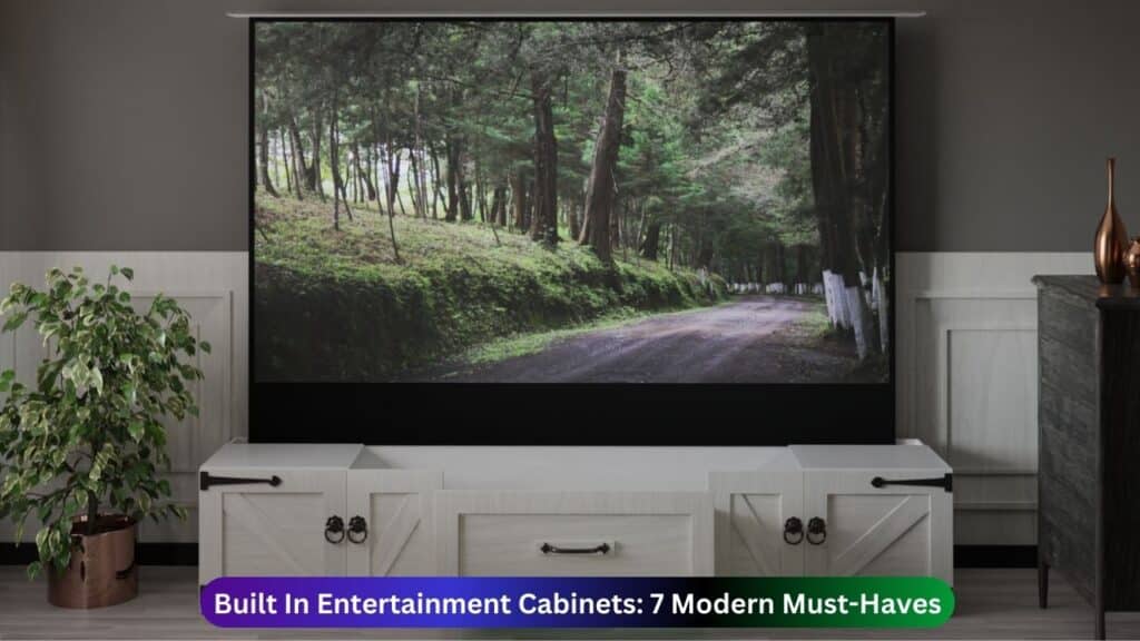 Andromeda Southern Farm Collection Motorized UST Projector Cabinet with 120" Motorized Rising Screen